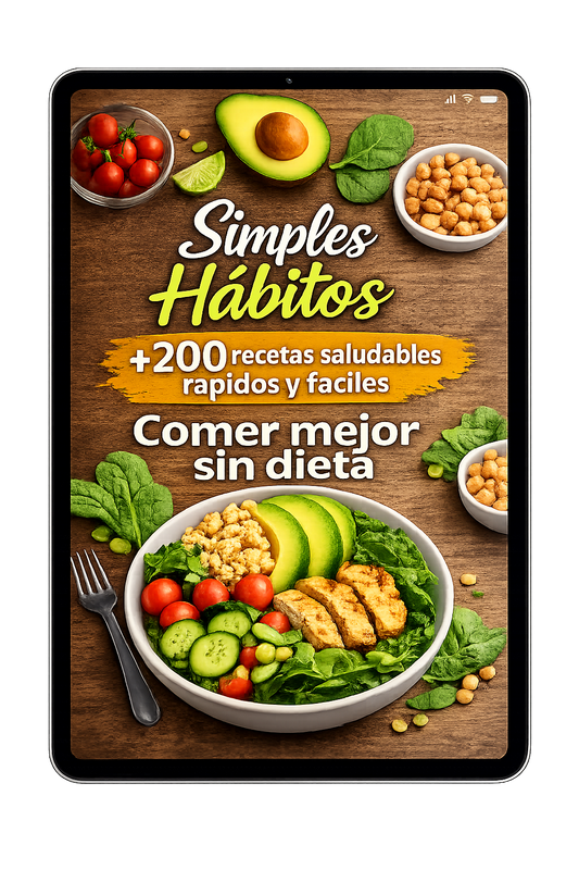 Simples Hábitos +200 Recetas Saludables en 15 minutos + 8 BONOS 🎁